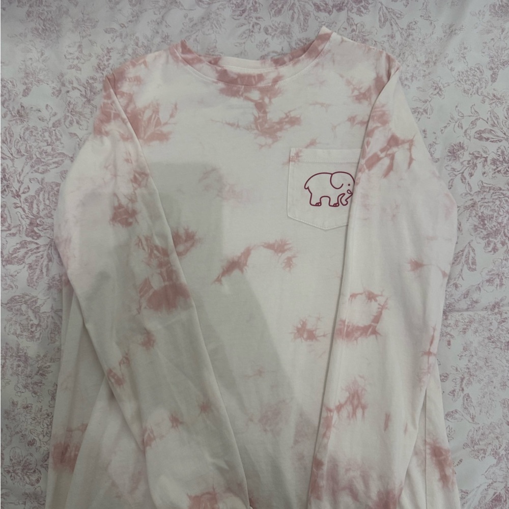 Pink and White Tie-Dye Long Sleeve Shirt